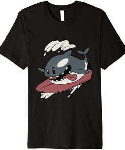 Orca surf whale funny vintage orcas Premium T-Shirt