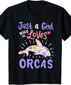 Kids Orca Just A Girl Orcas Gift T-Shirt