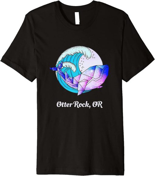 Otter Rock OR Japanese Paint Geometric Orca Killer Whale Premium T-Shirt