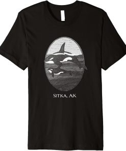 Sitka Alaska Orca Whale Souvenir Graphic Premium T-Shirt