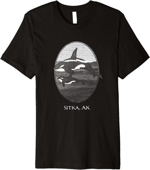 Sitka Alaska Orca Whale Souvenir Graphic Premium T-Shirt